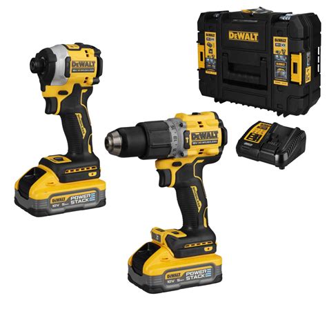 Dewalt Dck2050h2t Gb 18v Xr Combi And Impact Driver With 2 X 5 0ah Powerstack Batteries