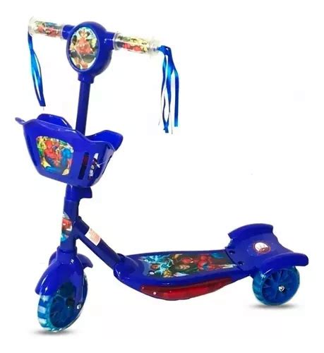 Patinete Infantil Musical Frozen 3 Rodas Luzes E Cesta Cor Homem