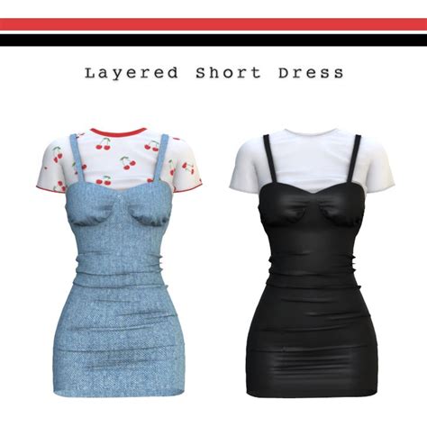 Layered Short Dress Euno Sims Roupas Sims The Sims Roupas