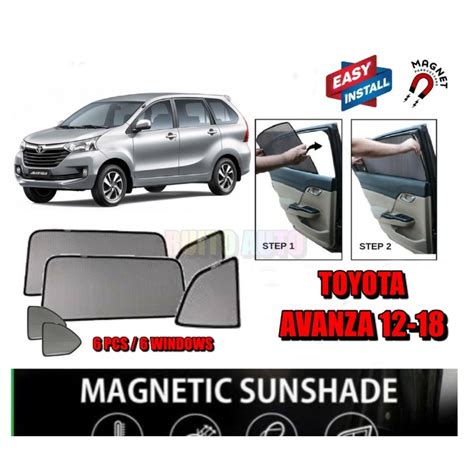 Toyota Avanza Magnetic Sunshade Pcs Shopee Malaysia