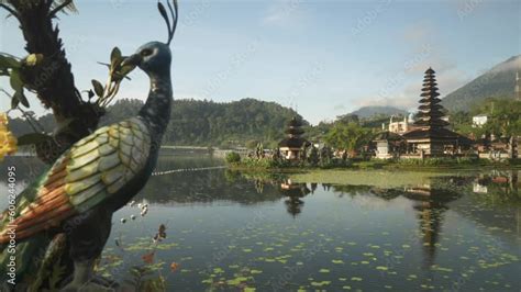 Ulun Danu Beratan Temple And Lake Danu Beratan Bedugul At Sunrise Bali