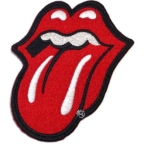 Rolling Stones Zunge Gestickter Aufn Her Hardstuff