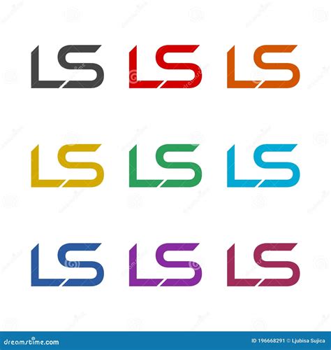 Conjunto De Cores De Design Do Logotipo Da Letra Ls Ilustração do Vetor