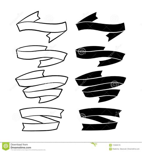 Set Of Graphic Ribbons Stock Vector Illustration Of Oldschool 115939170