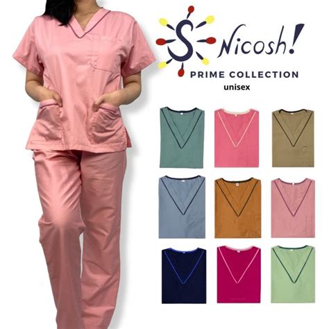 ┋snicosh Prime Collection Cotton Scrub Suit Set With Piping Lazada Ph