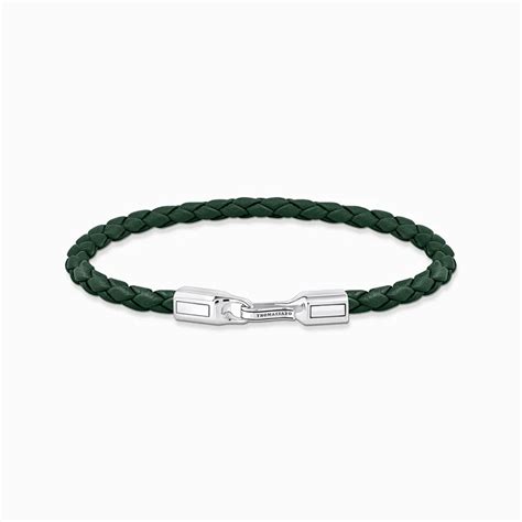 Smalt Läderarmband Grönt Silver Thomas Sabo Snabba leveranser