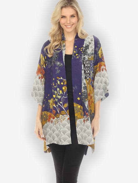 Bohemian Mixed Art Silk Kimono Jacket Citron Clothing