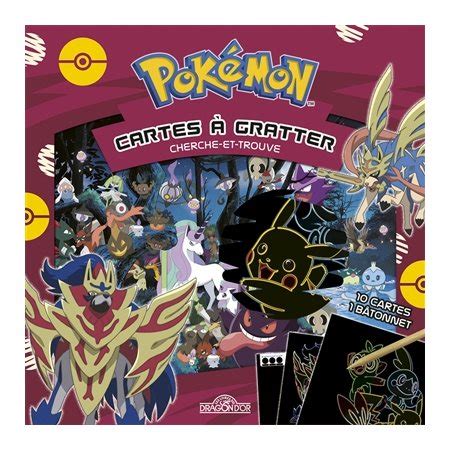 Pokémon Cartes à gratter Cherche et trouve 10 cartes 1 bâtonnet