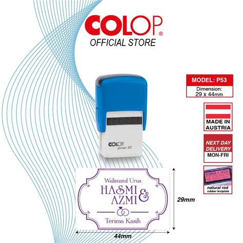 COLOP Printerline Self Inking Stamp P53 29 X 44mm Shopee Malaysia