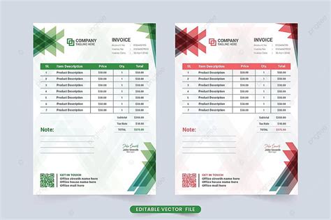 Fatura Moderna Colorida E Modelo De Comprovante Formas Abstratas