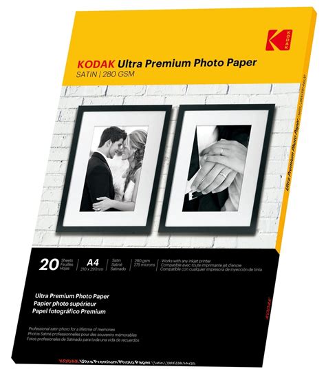 KODAK Ultra Premium Photo Paper RC Satin 280gsm A4 20 Sheets