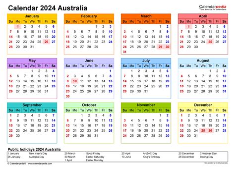 Calendar 2024 Calendar Australian Public Holidays Dahlia Kevina