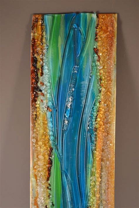 Renovatus Modern Fused Glass Wall Hanging Art With Enamels Fused Glass Wall Art Glass Wall