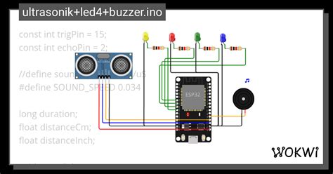 Ultrasonik Led Buzzer Ino Wokwi Esp Stm Arduino Simulator