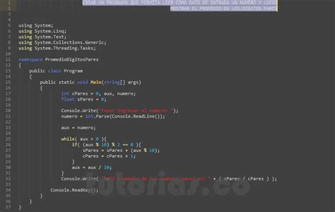 Ciclo While Visualstudio C Promedio De Digitos Pares Tutorias Co