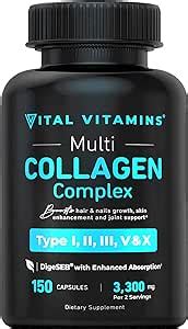 Vital Vitamins Multi Collagen Complex Type I II III V X Grass