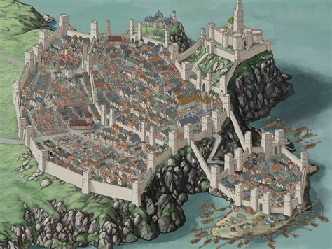 Medieval Coastal City Map