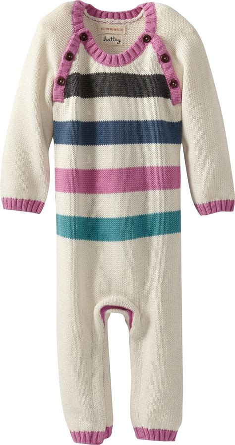 Hatley Baby Girls Sweater Romper Stripes Cream 18 24