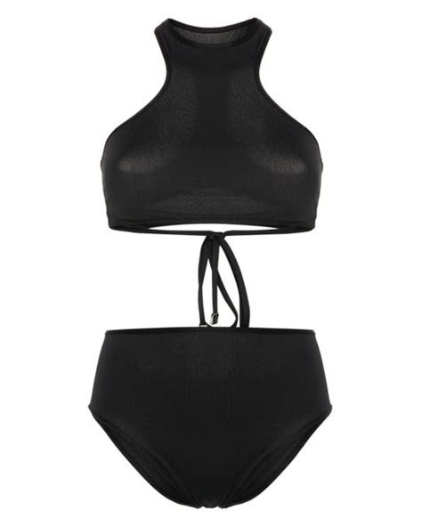 The Attico Mesh Panelling Bikini In Black Lyst