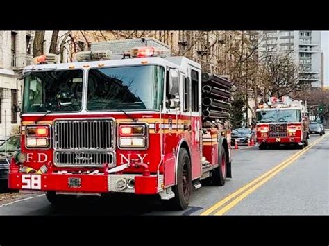 Fdny Engine Fdny Ladder Responding On West Th Street In