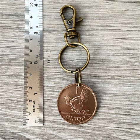 Irish Penny Keyring Keychain Or Clip Or Choose