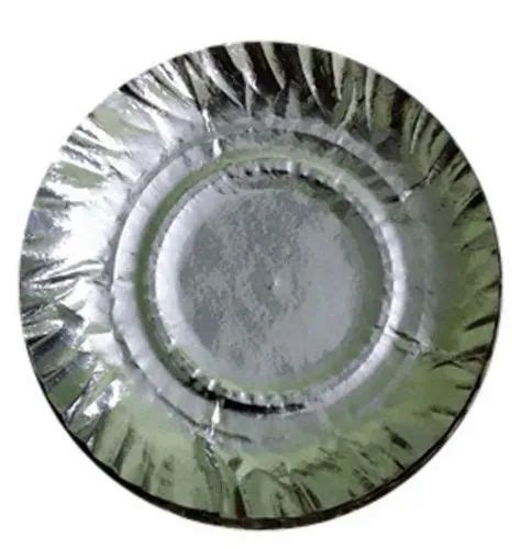 Silver 10 Inch Wrinkle Disposable Paper Plate For Event And Party