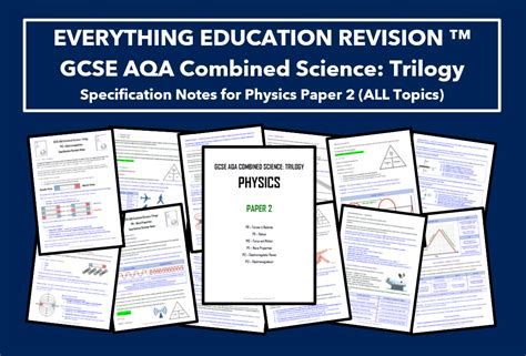 Gcse Aqa Combined Science Trilogy Specification Revision Notes For Physics Papers 1and2 H F