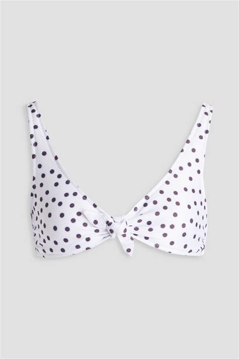 HEIDI KLEIN Bow Detailed Polka Dot Bikini Top THE OUTNET