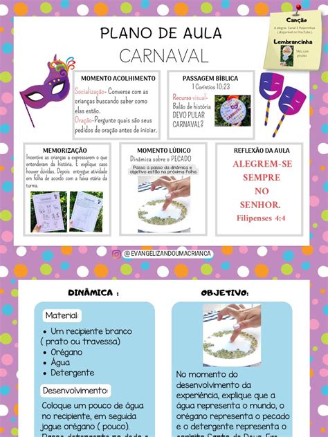 Tudo Sala De Aula Carnaval - Plano de Aula CARNAVAL | PDF