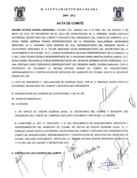 ACTA DE COMITÉ