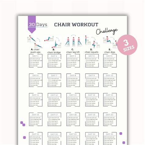 30 Day Chair Exercises Challenge Workout Digital Reshape Summer Body 10