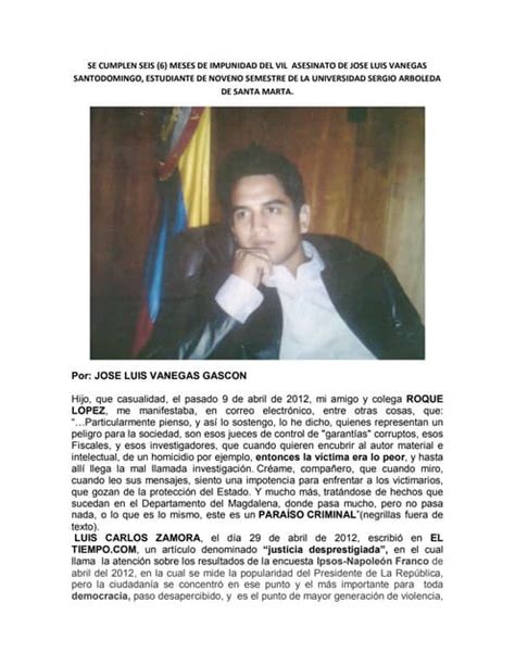 Se Cumplen Seis 6 Meses De Impunidad Del Vil Asesinato Pdf