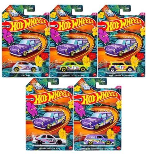 Hot Wheels 2023 Spring 5-Pack, Easter Set, Fiat 500, Ford Escort RS1600 ...