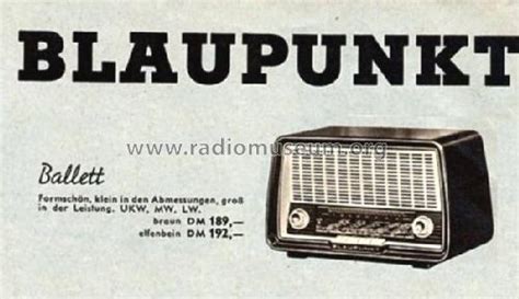 Ballett 2600 elfenbein Radio Blaupunkt Ideal Berlin später