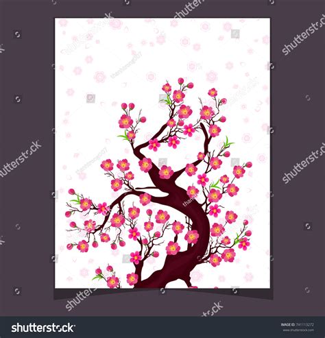 Vector Cherry Blossom Chinese New Year Stock Vector Royalty Free 741113272 Shutterstock