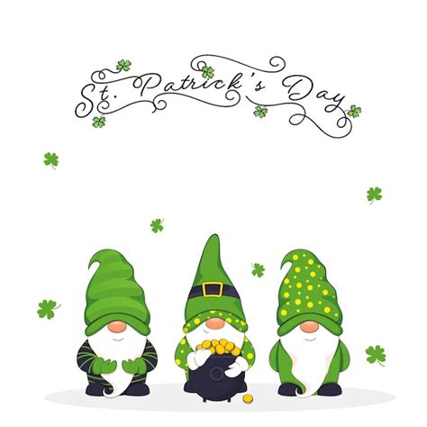 Conceito De St Patricks Day Com Gnomos De Desenho Animado Usando Moedas