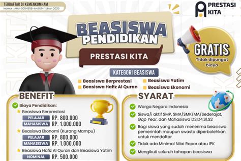 Beasiswa Prestasi Kita Dibuka Bagi Siswa Smp Sma Mahasiswa D S