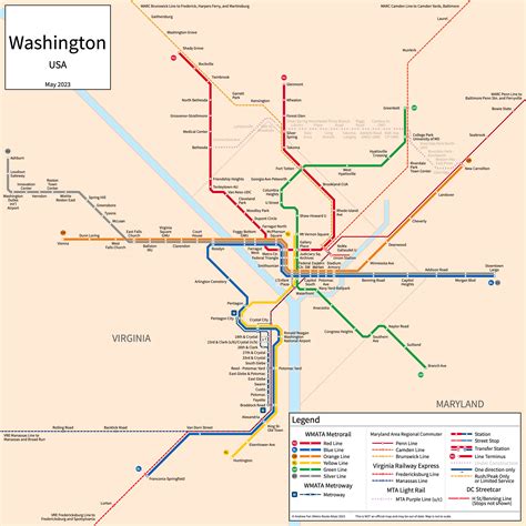 Metro Route Atlas Washington District Of Columbia USA