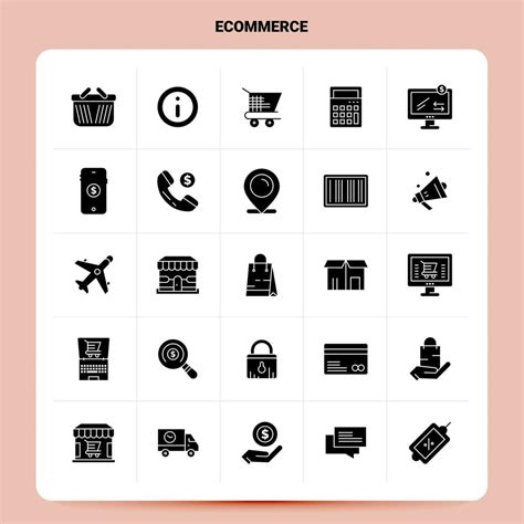 Solid 25 Ecommerce Icon Set Vector Glyph Style Design Black Icons Set