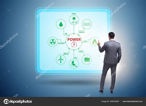 Energy mix concept with businessman — Stock Photo © Elnur_ #359332830