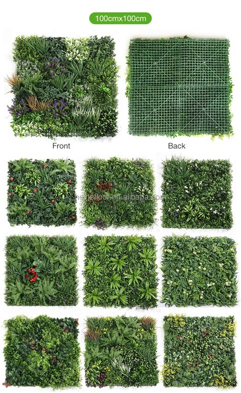 Artificial Grass Wall Panel Indoor Boxwood Grass Greenery Natural Plants Hedge Plastic Green