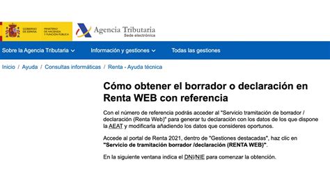 C Mo Obtener El Borrador O Declaraci N A Trav S De Renta Web