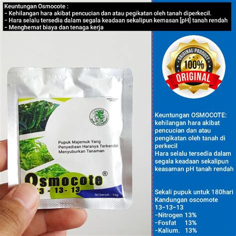 Jual PUPUK OSMOCOTE 13 13 13 ISI 10 GRAM ORIGINAL KEMASAN DEKASTAR