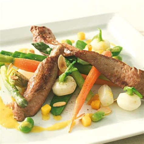 Aiguillettes de canard aux minis légumes confits J aime la volaille