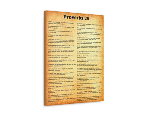 Scripture Walls Proverbs Chapter 23 Gold Bible Canvas Christian Wall