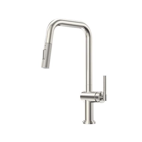 Homlux Single Handle Pull Down Sprayer Kitchen Faucet With High Arc Spout In Brushed Nickel