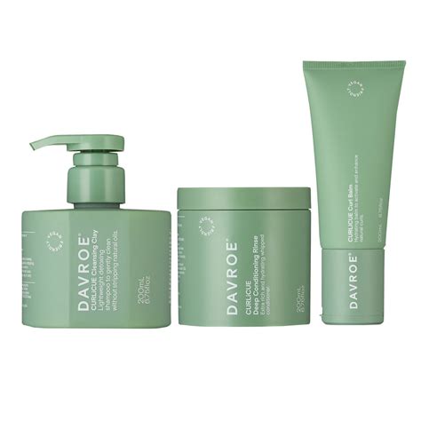 Davroe Curlicue Cleansing Clay Conditioning Rinse And Curl Balm Trio