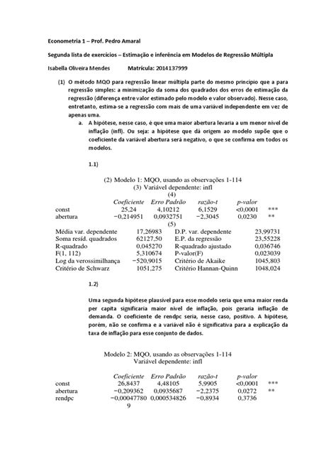 PDF Lista de exercícios econometria UFMG DOKUMEN TIPS