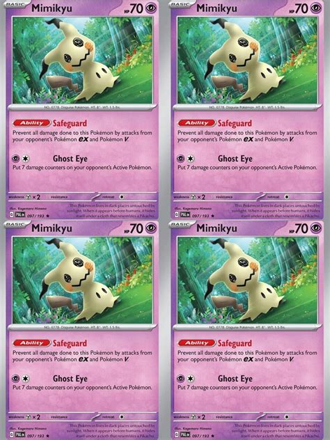 X Mimikyu Pokemon S V Paldea Evolved Holo Rare Tcg Playset