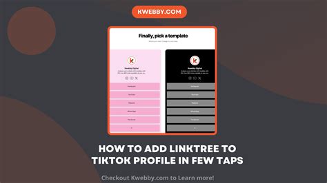 How To Add Linktree To Tiktok Profile In A Few Taps Kwebby